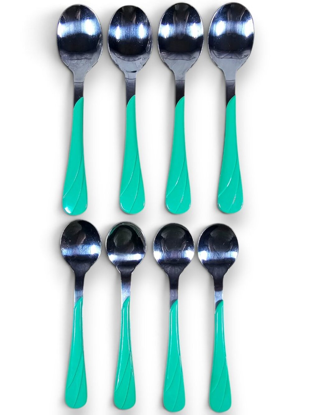 Fiesta Swirl Seamist Green Flatware Lot of 8 Spoons Stainless China